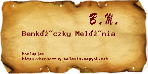 Benkóczky Melánia névjegykártya